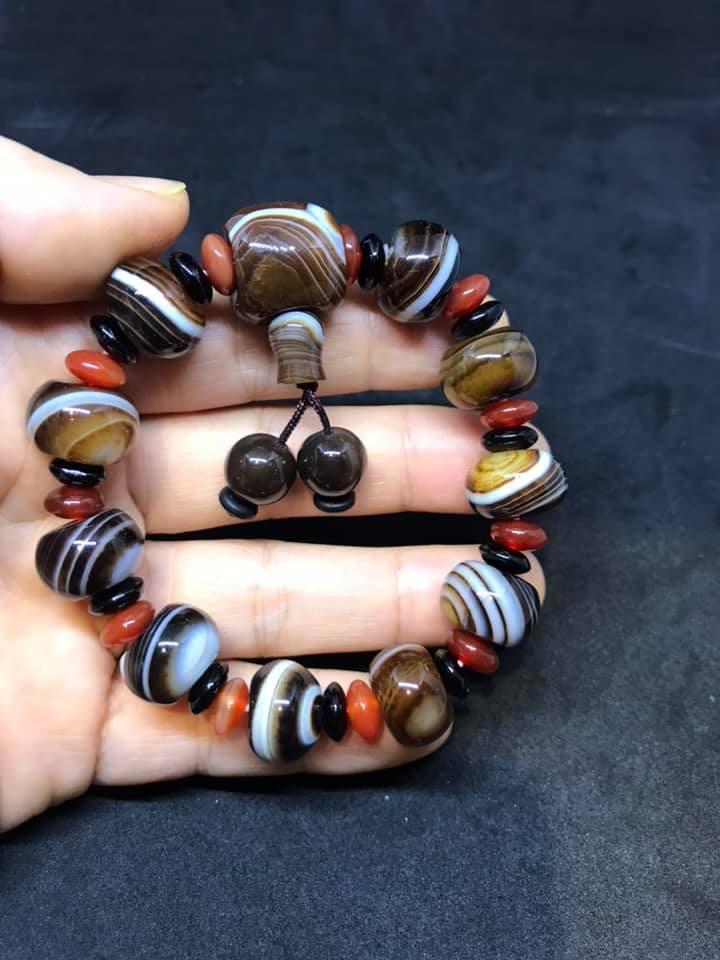 [HCM]VÒNG TAY MÃ NÃO VÂN TRẮNG 14LY MIX KIỂU