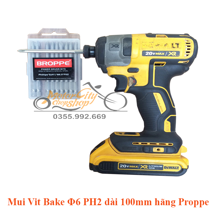 Mũi Vít Bake Phi 6 PH2 Chuôi Lục Giác Cho Máy Khoan, Bắn Vít