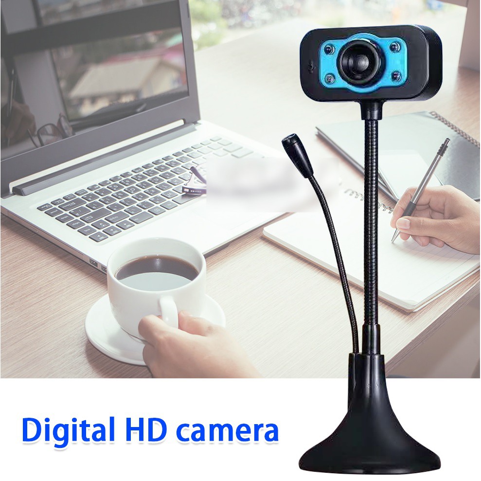 Webcam cho máy tính, Webcam chân cao WC-003 có mic HD 720p. Webcam độ phân giải 720p có micro phone - tích hợp 4 đèn led trợ sáng . Bảo hành Uy Tín.