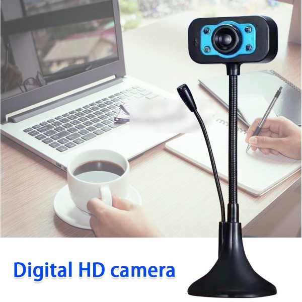 Webcam cho máy tính, Webcam chân cao WC-003 có mic HD 720p. Webcam độ phân giải 720p có micro phone - tích hợp 4 đèn led trợ sáng (nhiều màu). Bảo hành Uy Tín.