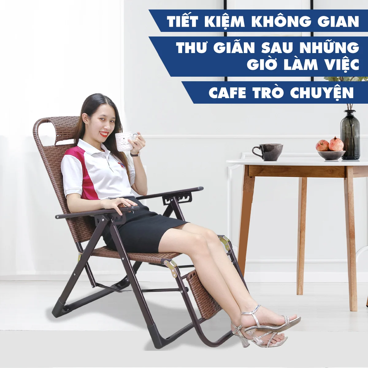 Ghế xếp thư giãn kèm nệm Kachi