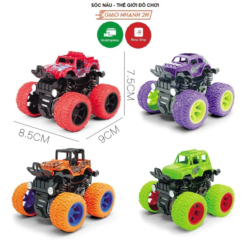 Xe quái xế baby bus, xe ô tô địa hình buggy, monster truck, cho bé học phân biệt màu sắc