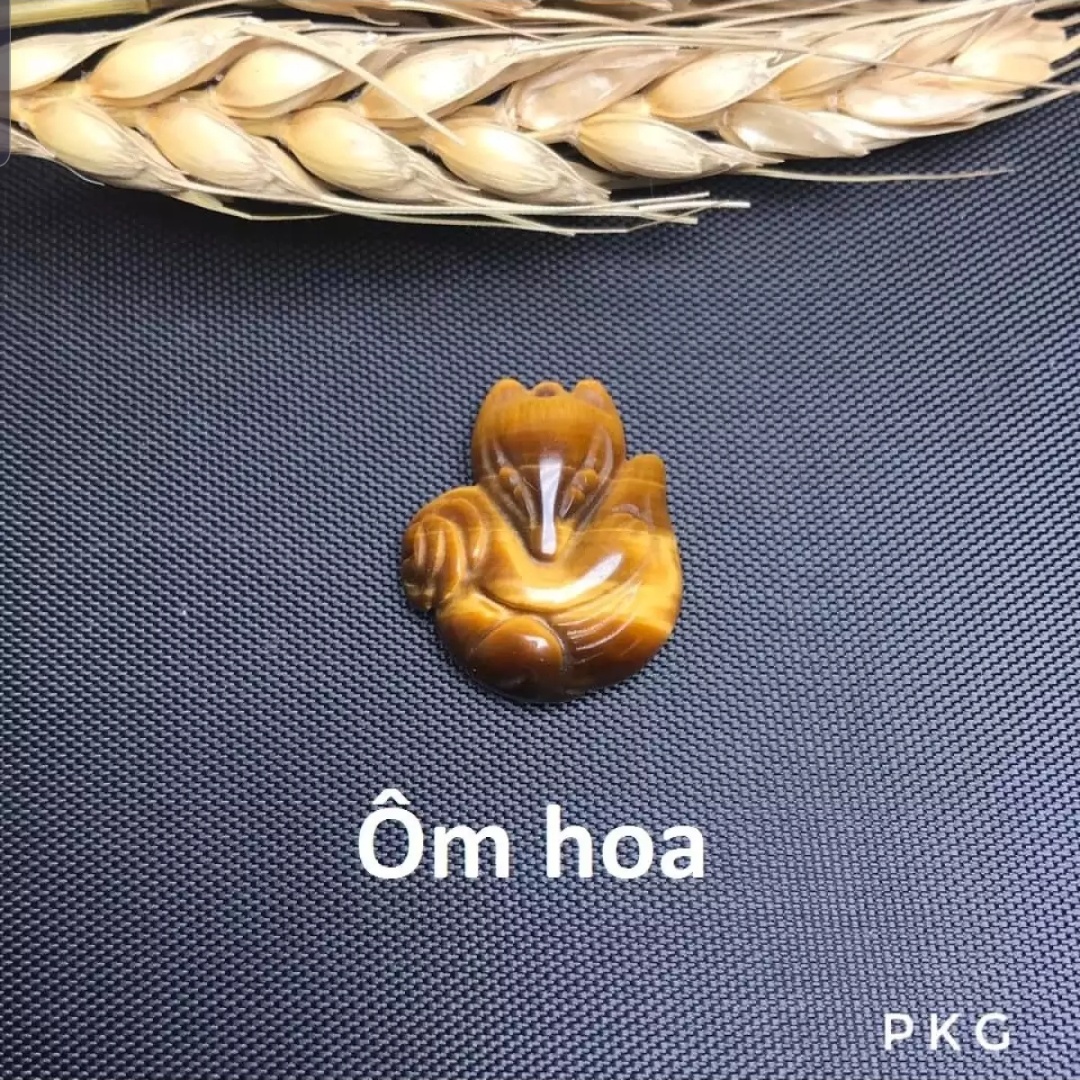 Hồ ly đá tự nhiên Mắt hổ vàng nâu
