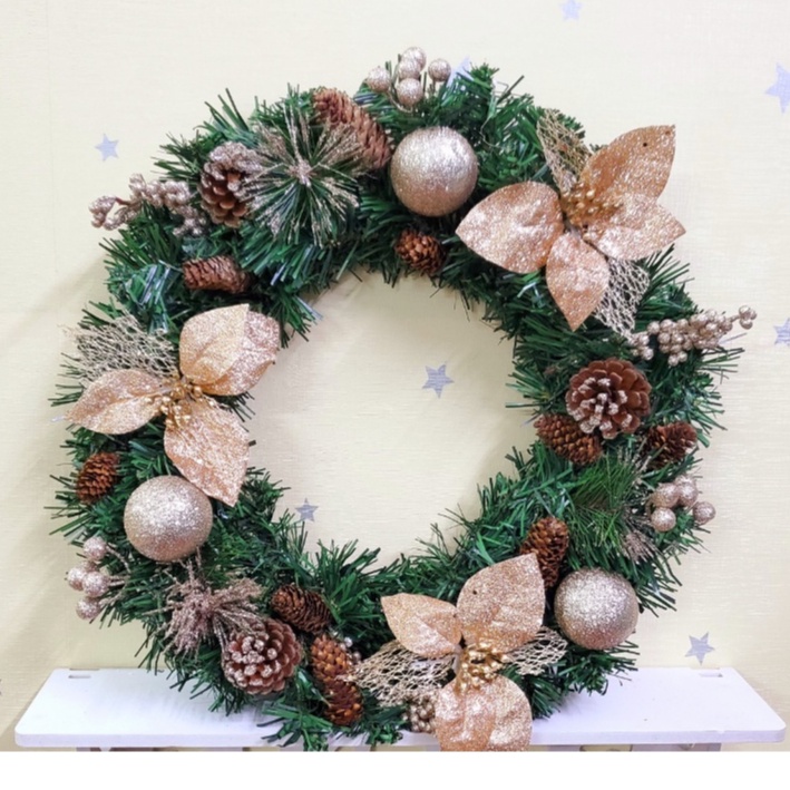 Vòng hoa nguyệt quế vòng hoa noel trang trí mẫu D10