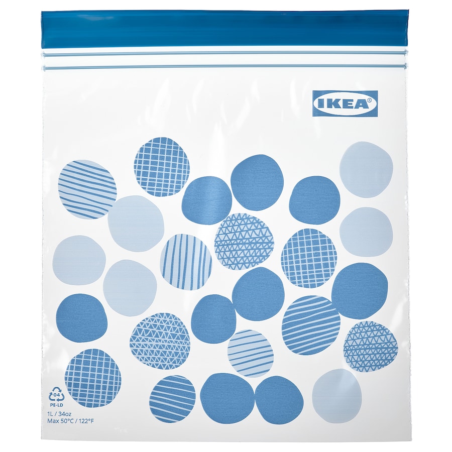 Hộp 25 túi zip lock thực phẩm 1L và 0.3L IKEA