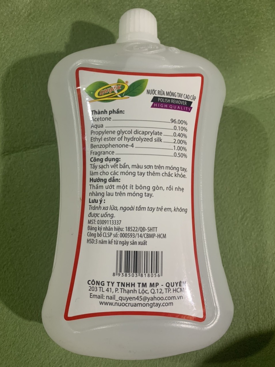 [HCM]Nước Rửa Móng Tay Quyên Acetone 500ml