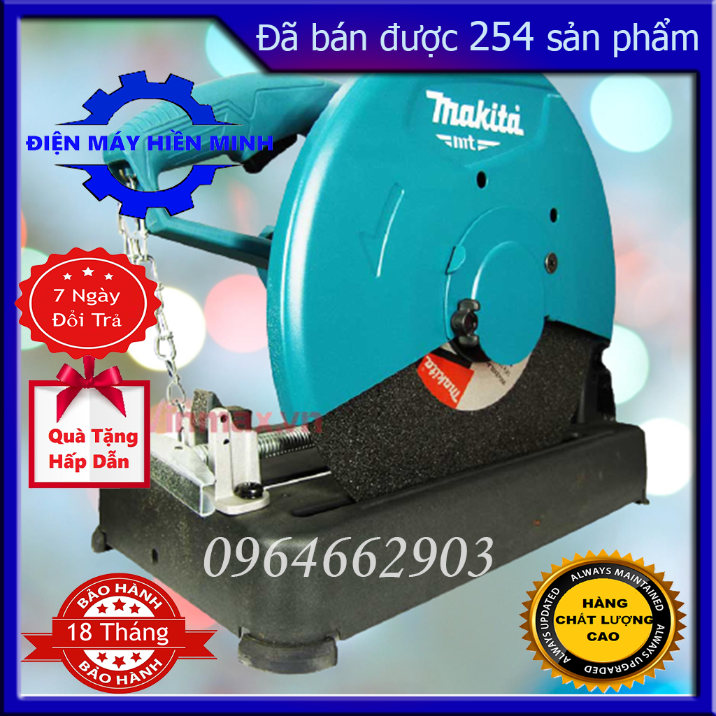 Máy cắt sắt bàn Makita cao cấp 3000w chính hãng, máy cắt bàn sử dụng đá 355mm Nhật Bản chuyên cắt sắt inox nhôm và các vật liệu xây dựng Điện Máy Hiền Minh