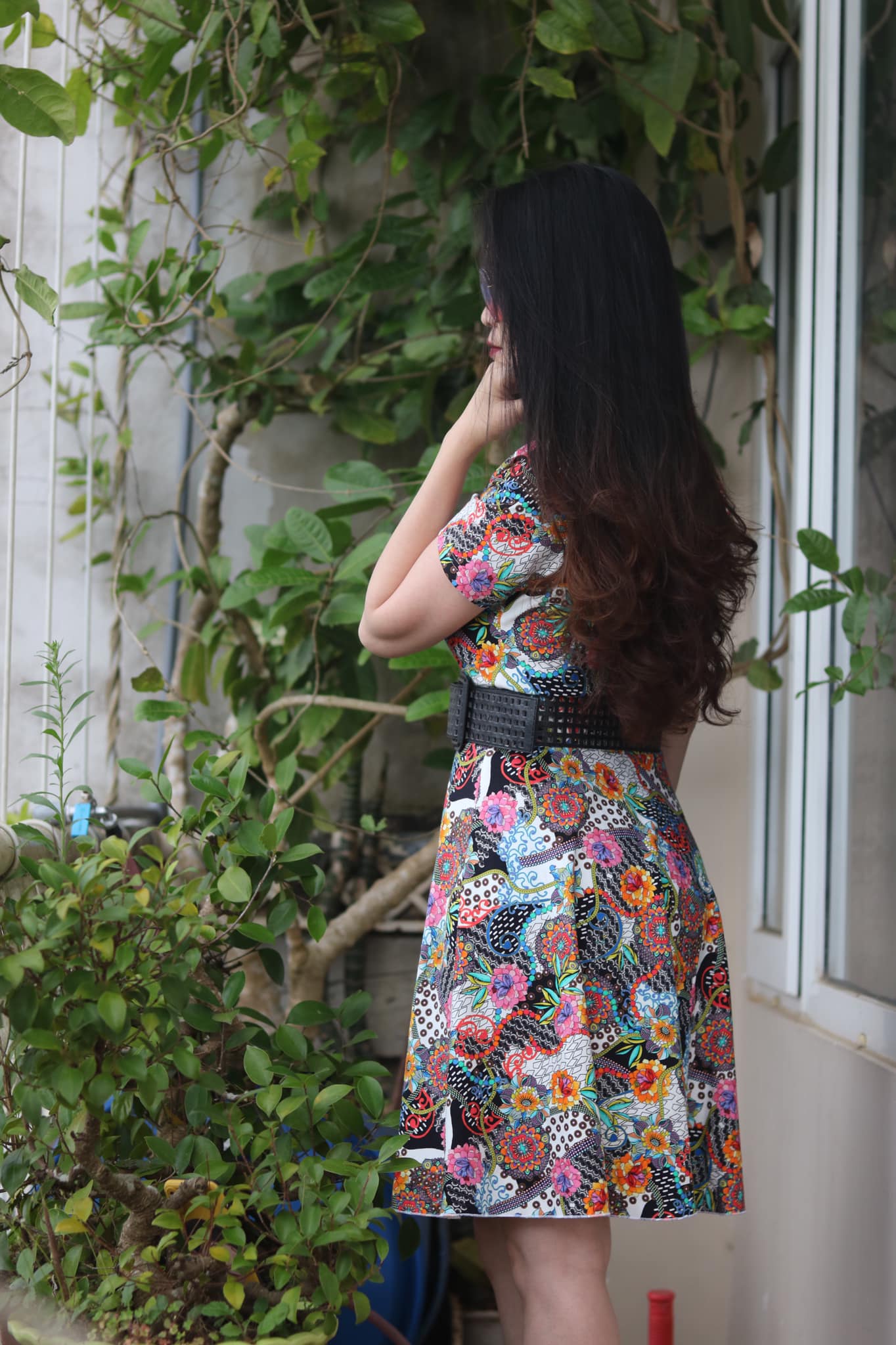 Rập Giấy 30097 - Đầm cotton Basic dáng xòe