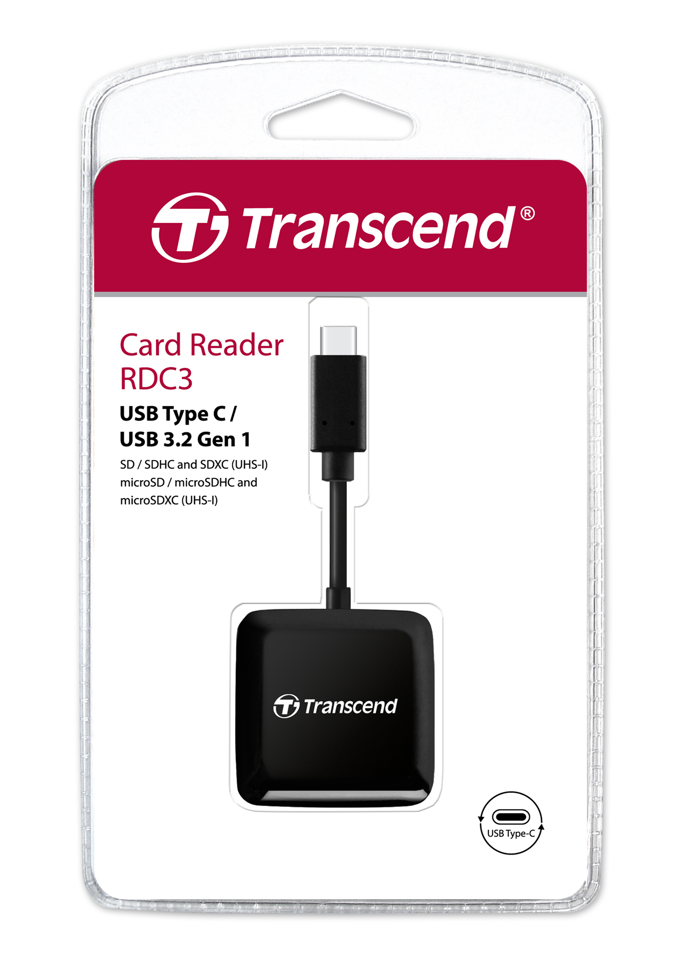 Đầu đọc thẻ nhớ Type C Transcend TS-RDC3 hỗ trợ thẻ MicroSD / SD