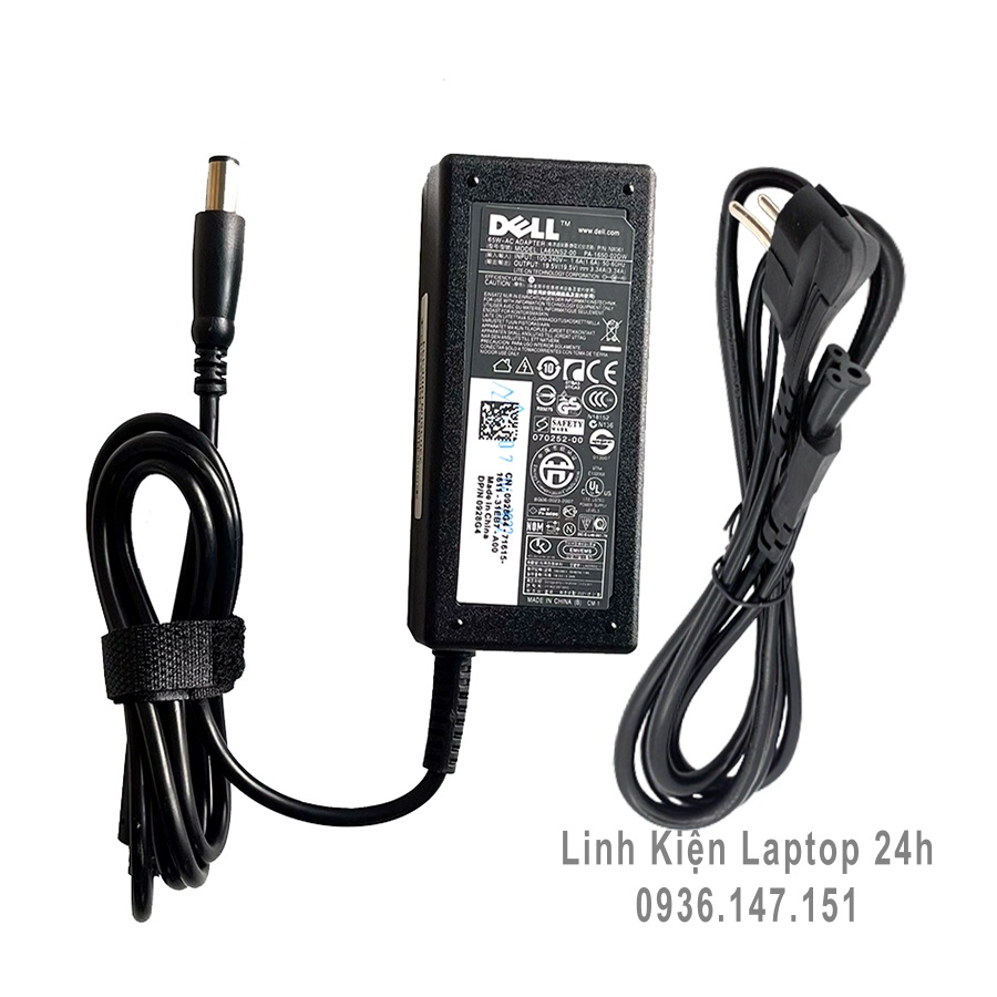 Sạc laptop dell 19.5v - 3.34a - 65w chân kim to dành cho máy tính dell e5440 e5470 7480 e6540 e7250 e5540