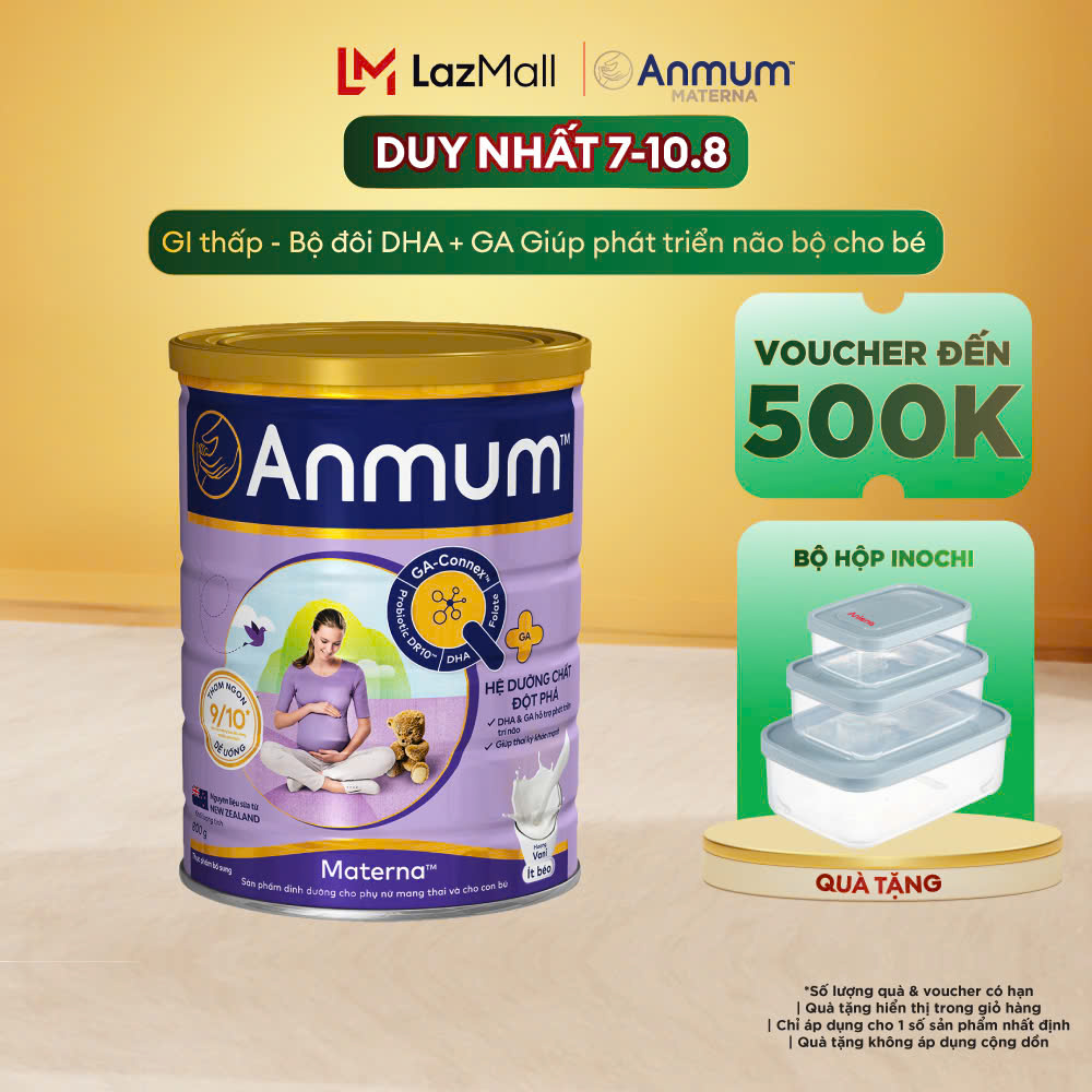 [Voucher giảm đến 26%]Sữa Bột Dành Cho Mẹ Bầu Anmum Materna Hương Vani 800G