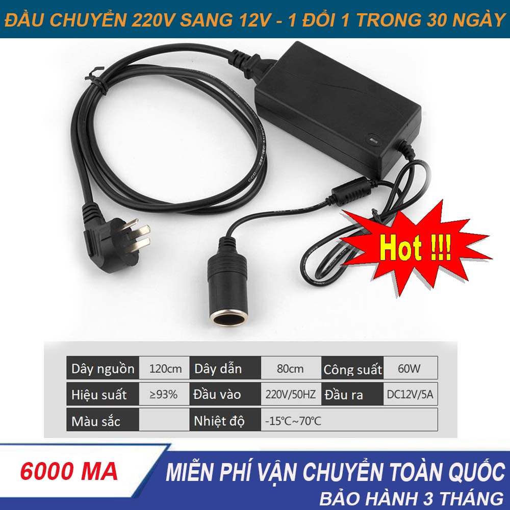 Bộ Chuyển Đổi Nguồn Điện 220V Sang 12V, Với Thiết Kế Nhỏ Gọn Bộ Chuyển Đổi Giúp Bạn Thuận Tiện Và Giảm Thiểu Bớt Chi Phí. Mua Ngay giảm giá 50% BH 3 Tháng Lỗi 1 Đổi 1 !
