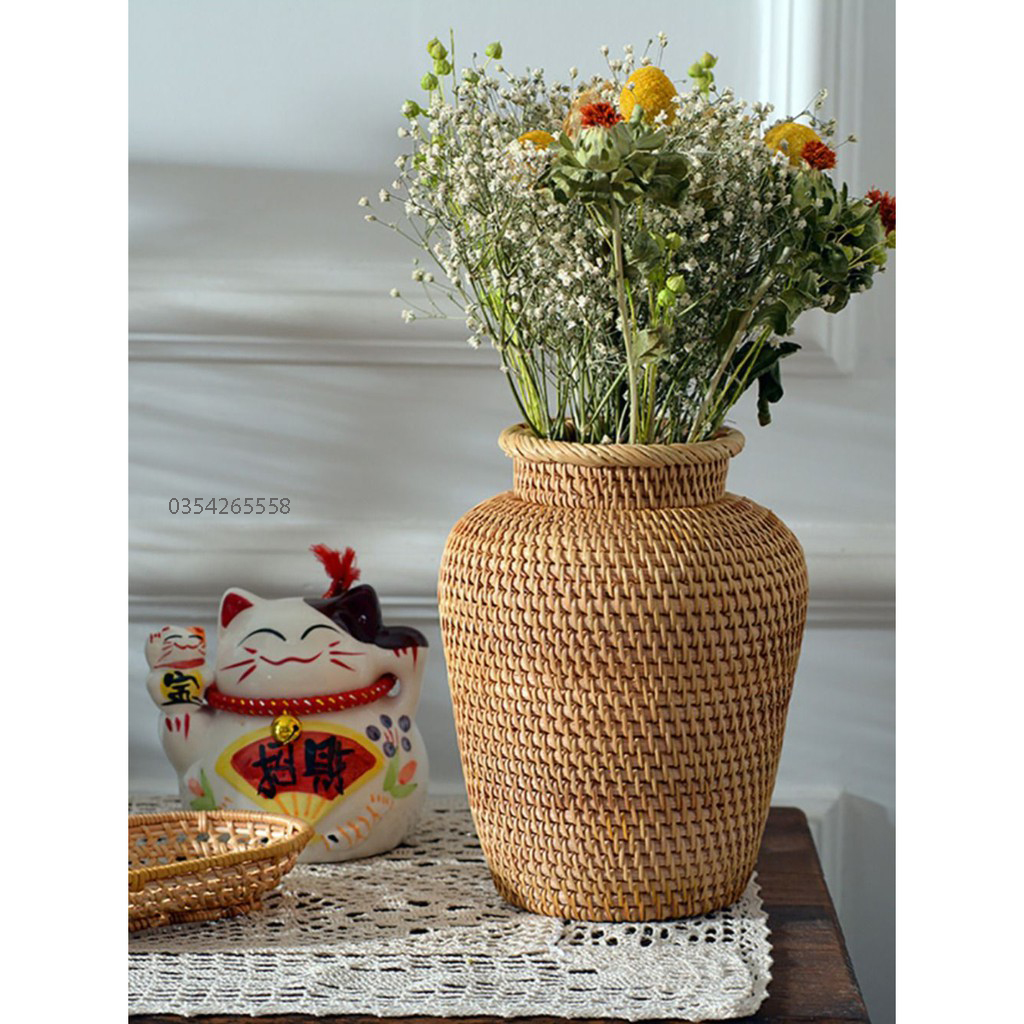 Lọ Cắm Hoa, Bình Cắm Hoa Mây Tre Đan