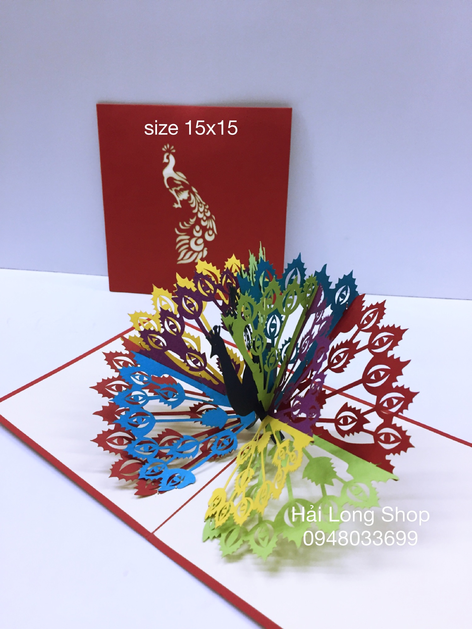 Chim Công - Bird - Peacock - Thiệp 3D