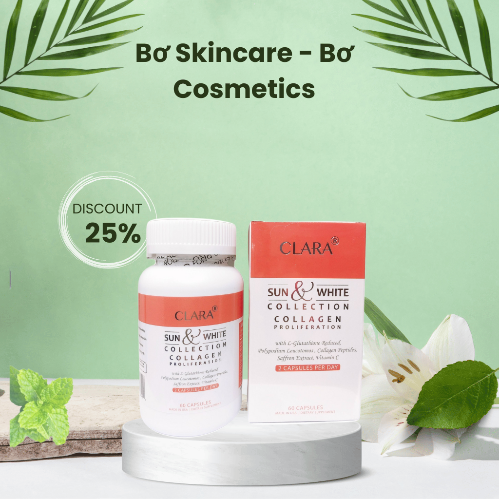 Viên uống clara đẹp da mờ nám khoẻ đẹp hộp 60 viên của mỹ