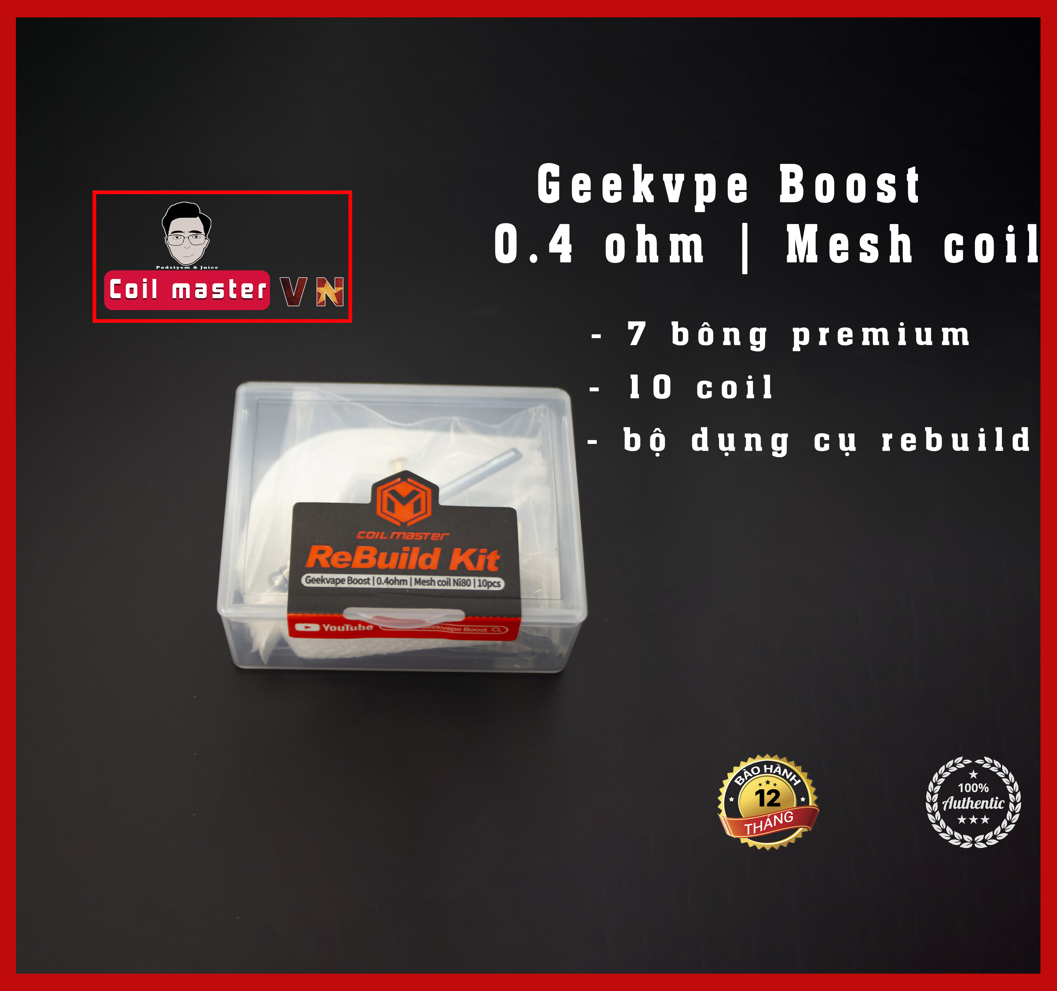 Bộ rebuild kit đủ số ohm từ 0.15 - 0.8 ohm - Bông premium