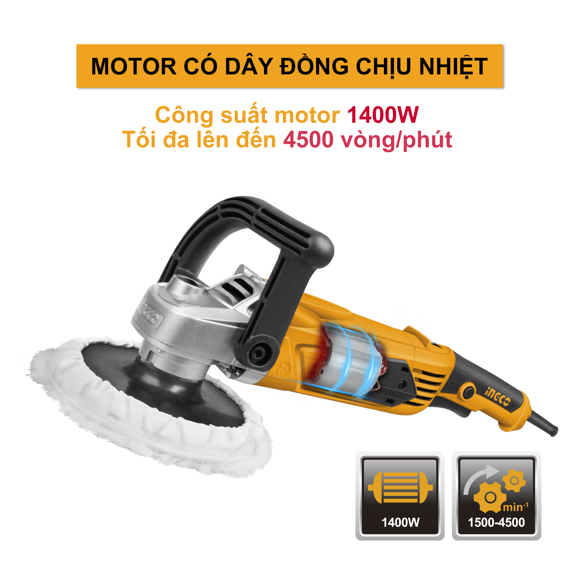 Máy đánh bóng 1400W INGCO AP14008