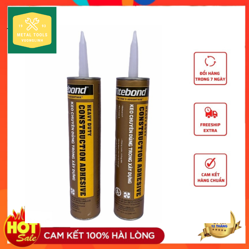 [COMBO 3 KEO TẶNG 1 SÚNG BẮN KEO] Keo dán xây dựng đa năng Titebond (Keo dán đa năng: gạch, đá, kim loại, gỗ,..) - Metal Tools