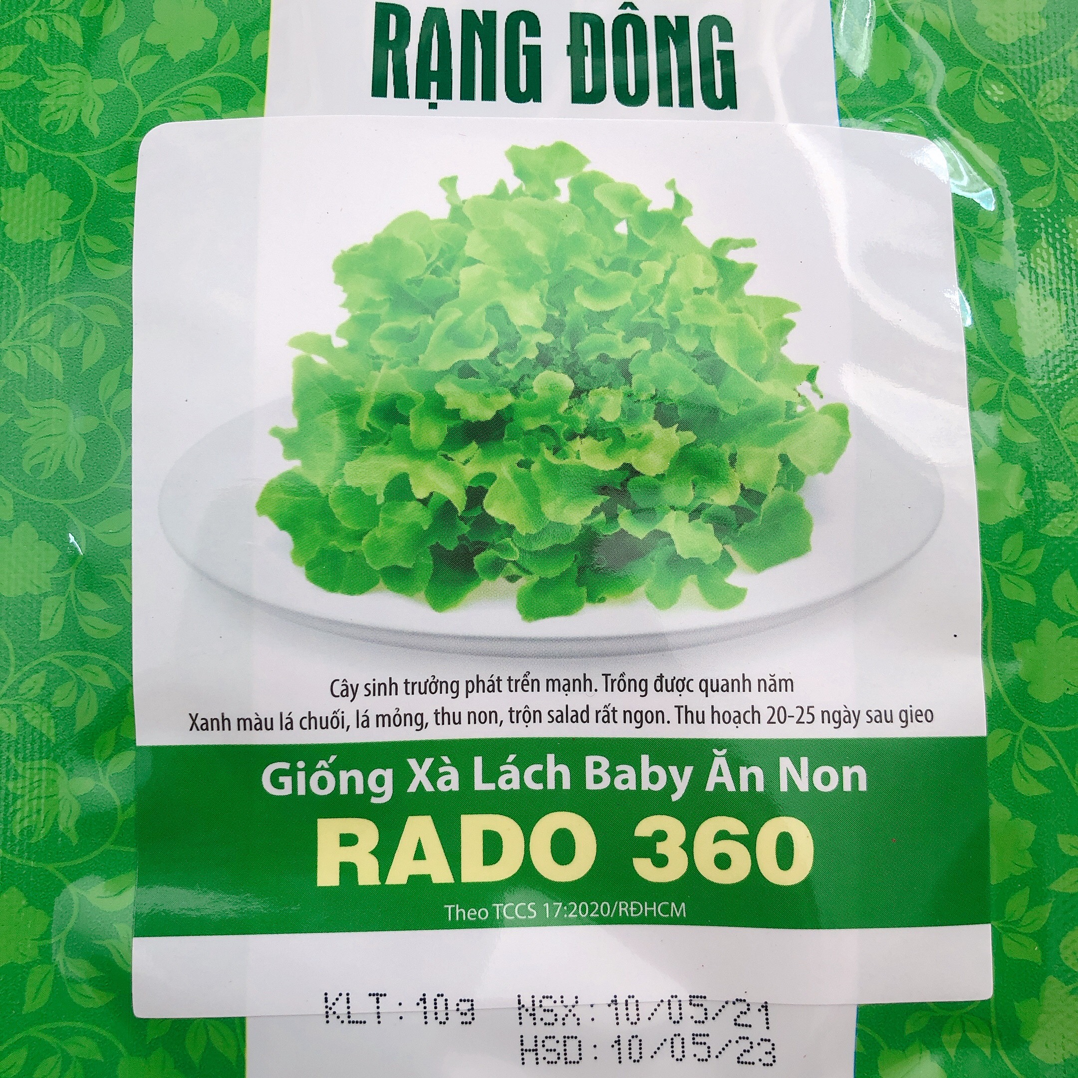 Hạt giống RD xà lách baby ăn non Rado 360 gói 10gr