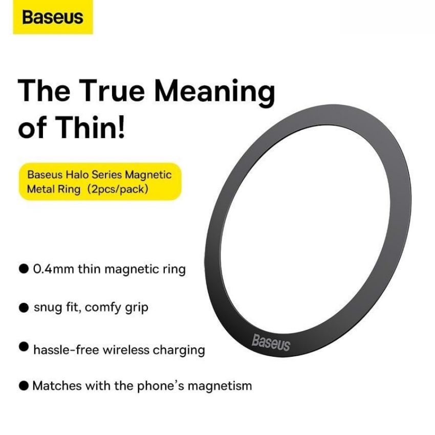 Vòng kim loại magsafe Baseus Halo Series Magnetic Metal Ring cho điện thoại (Bộ 2 miếng)
