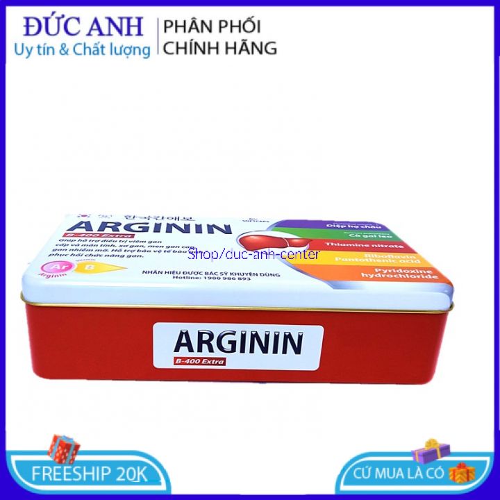 Bổ gan Arginine B - 400 mát gan giải độc gan tăng cường chức năng gan - Hộp 60 viên