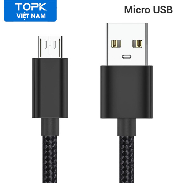 Cáp sạc TOPK AN18 USB-micro Cáp Dữ Liệu Sạc USB Sạc Nhanh 2.4A Dành Cho iPhone Samsung Xiaomi Redmi Note 7 - Phân phối bởi TOPK VIỆT NAM