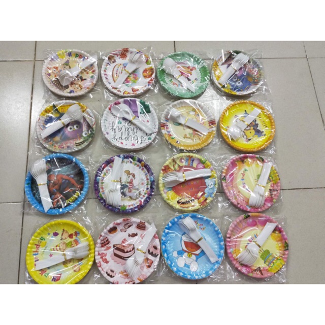 Dĩa Bánh Kem (Bộ 10 dĩa + 10 muỗng)