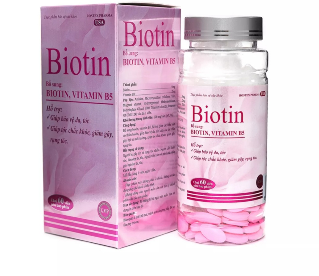 Biotin Mediphar USA (Vitamin H B5) Viên uống giúp làm đẹp da tóc móng
