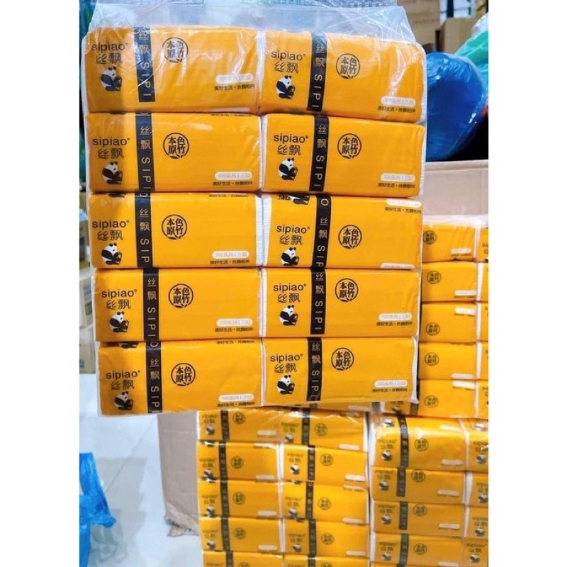 Bịch 10 gói giấy ăn gấu trúc màu trắng