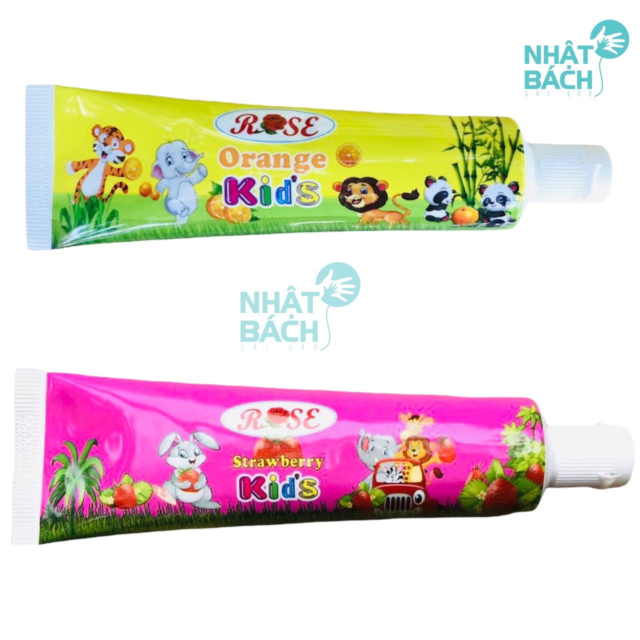 KEM ĐÁNH RĂNG EM BÉ ROSE 75GR (Hương Dâu - Cam)