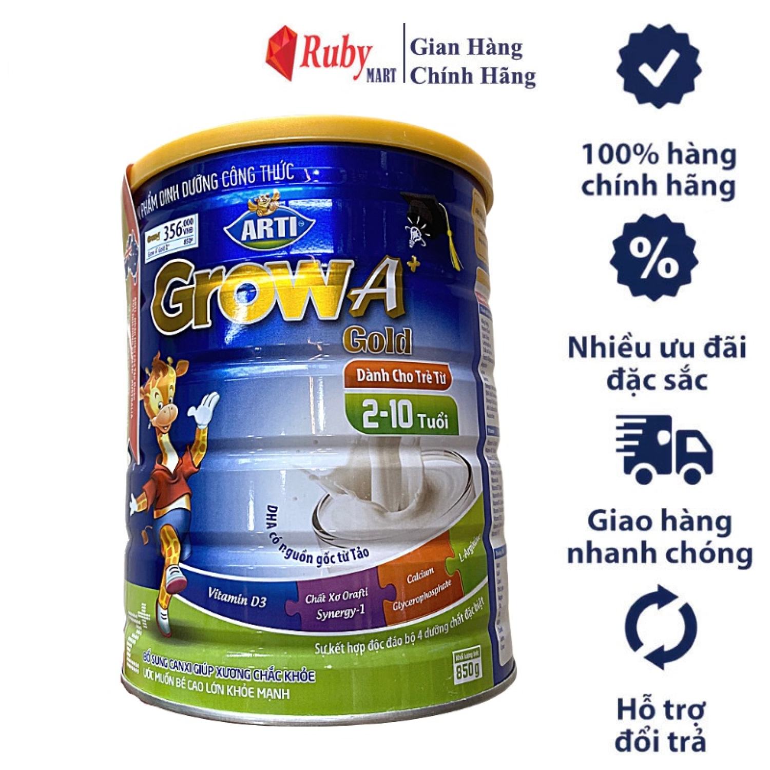 Sữa Bột ARTI GROW A+ Gold 1 2 3 Lon 900g