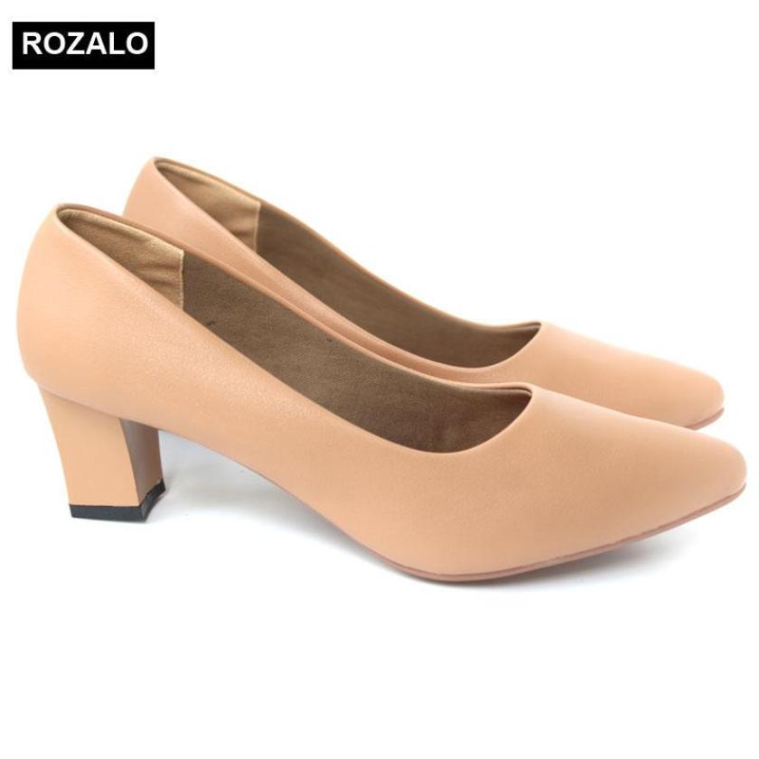 Giày nữ cao 5cm gót vuông mũi nhọn Rozalo RW5625 giá rẻ