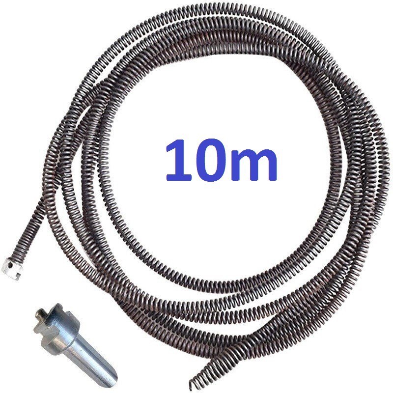 Dây Thông Cống Phi 10 Đầu Thông Lò Xo ( 5m,10m,15m dây + 1 đầu kết nối )