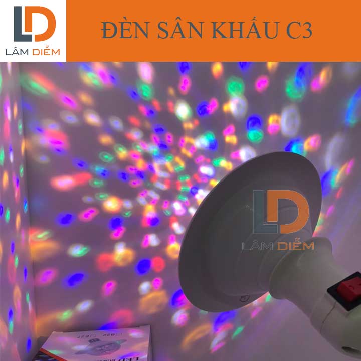 Đèn led sân khấu cầu xoay nhiều màu xoay tự động c1 - c12