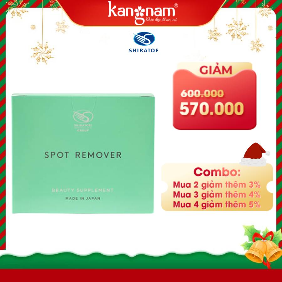 Viên uống giảm mụn Shiratori Spot Remover (Hộp 30 gói/ Mỗi gói 3 viên)
