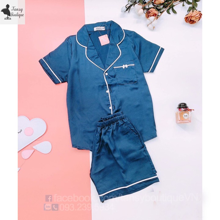 Bộ pijama đùi - chất liệu lụa phi