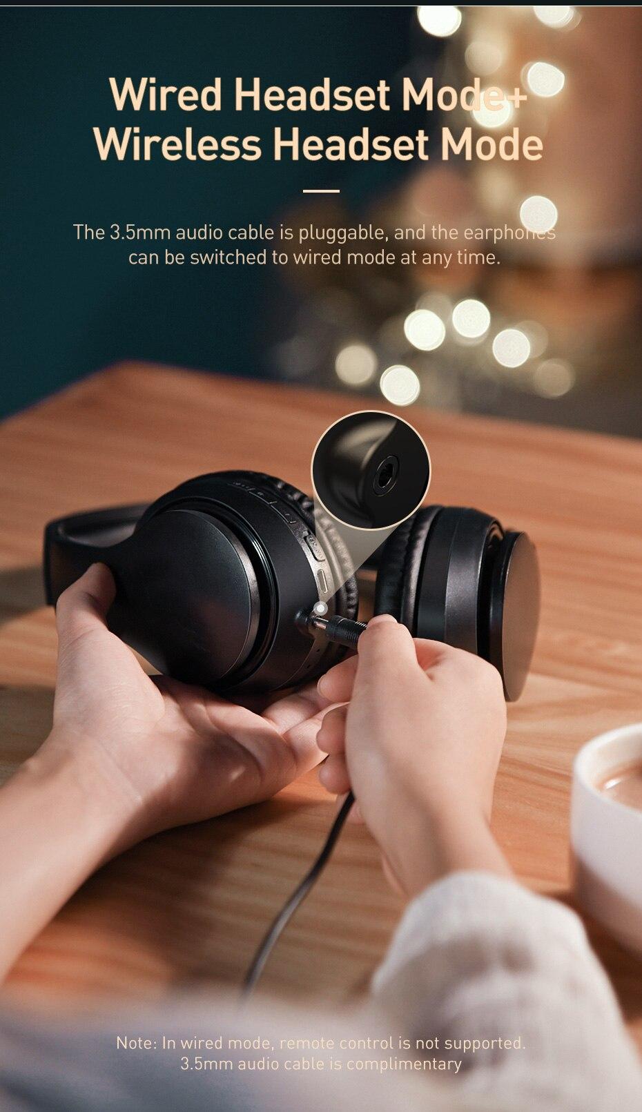 Tai nghe bluetooth 5.0 trùm đầu Baseus D07