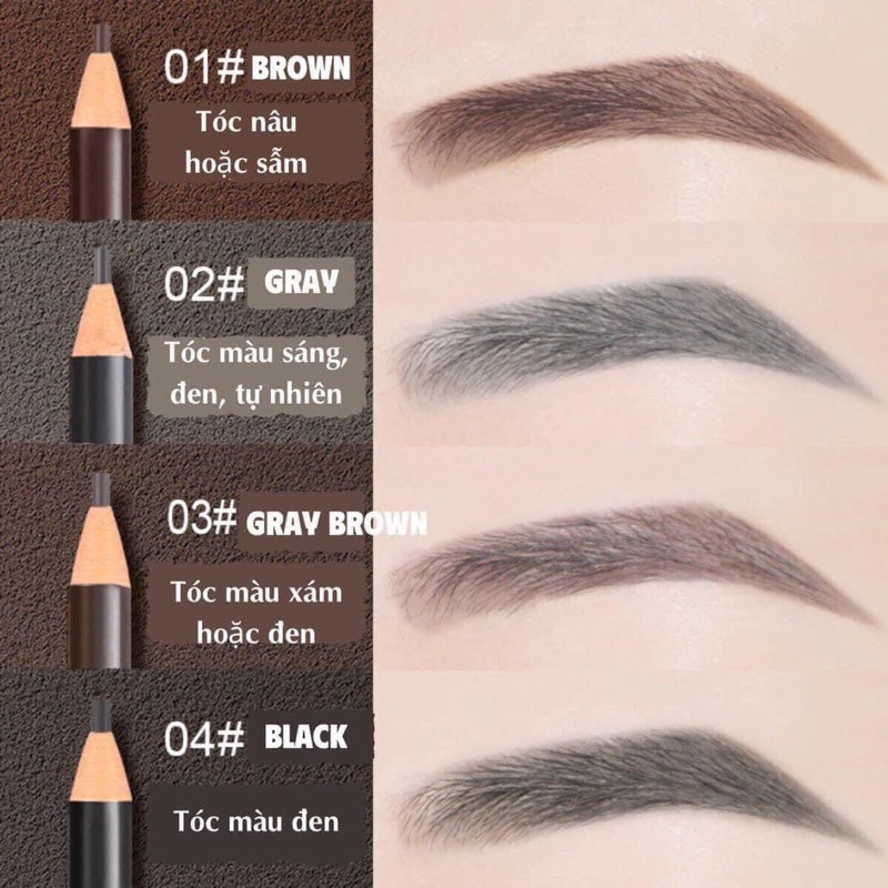 Chì xé kẻ mày Wodwod đầu cứng nét mảnh 2mm phẩy sợi