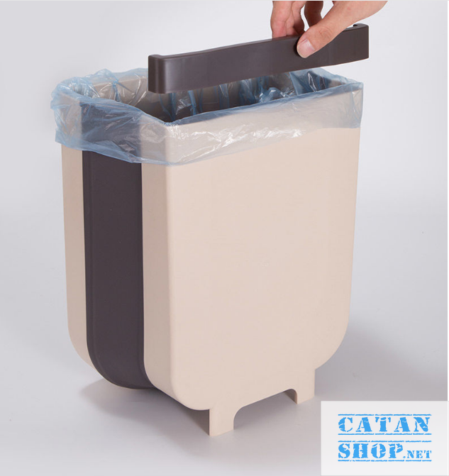 Garbage bucket, debris basket square multi-purpose folding compact hanger clip plastic kitchen cabinet plastic ultra durable for kitchen and car slightly gd352-thungracgg-vuong