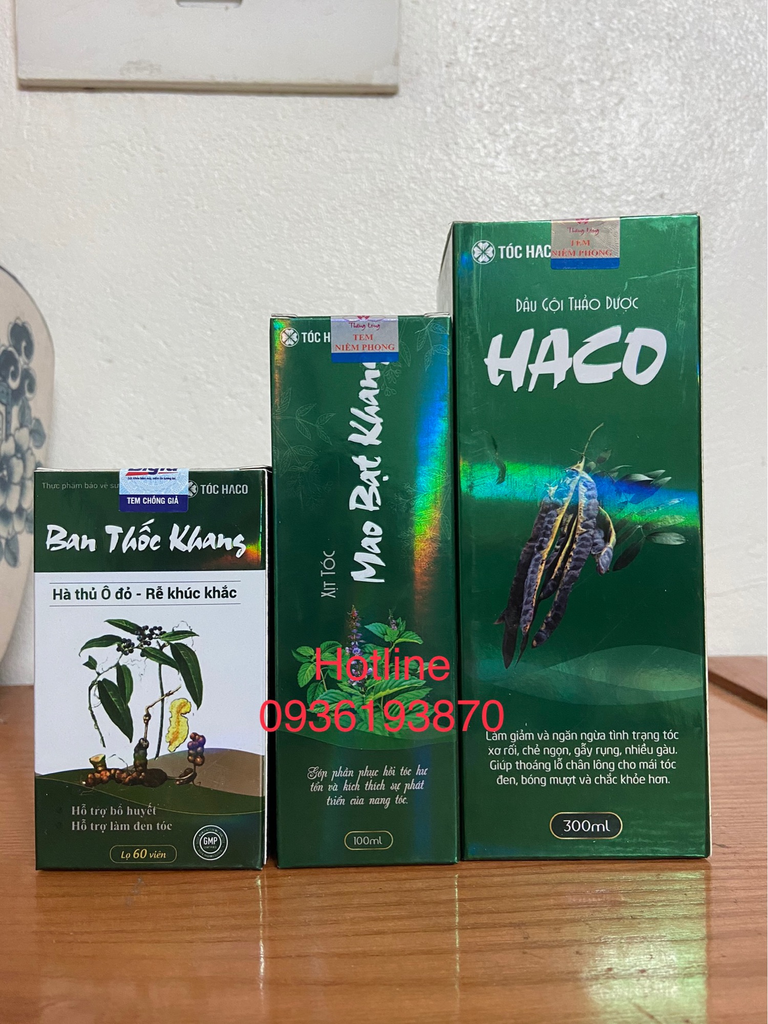 BỘ TÓC HACO: 1 Uống, 1 Gội, 1 Xịt