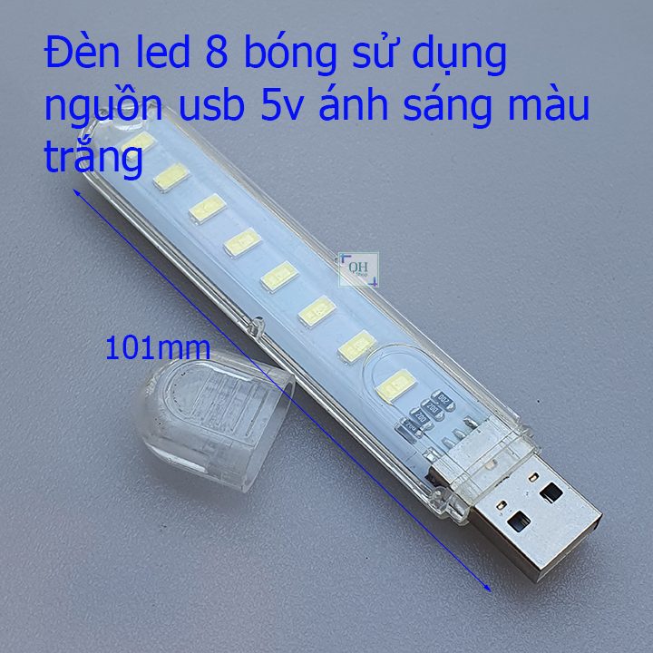 Đèn Led USB 8 Bóng Ánh Sáng Màu Trắng