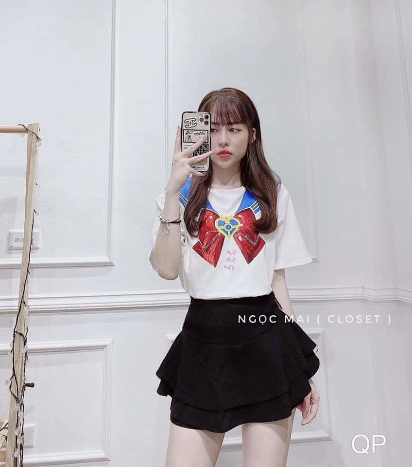 chân váy xếp ly 2 tầng