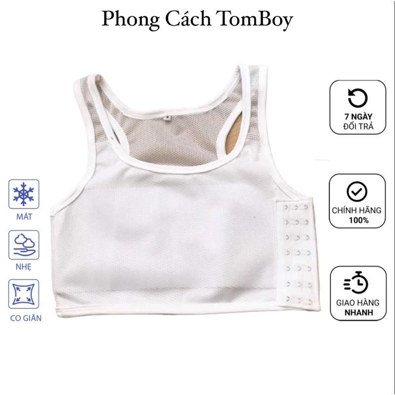 Phong Cách Tomboy [ Áo Lưới Kèm Nịt Định Hình Ngực Phẳng ]