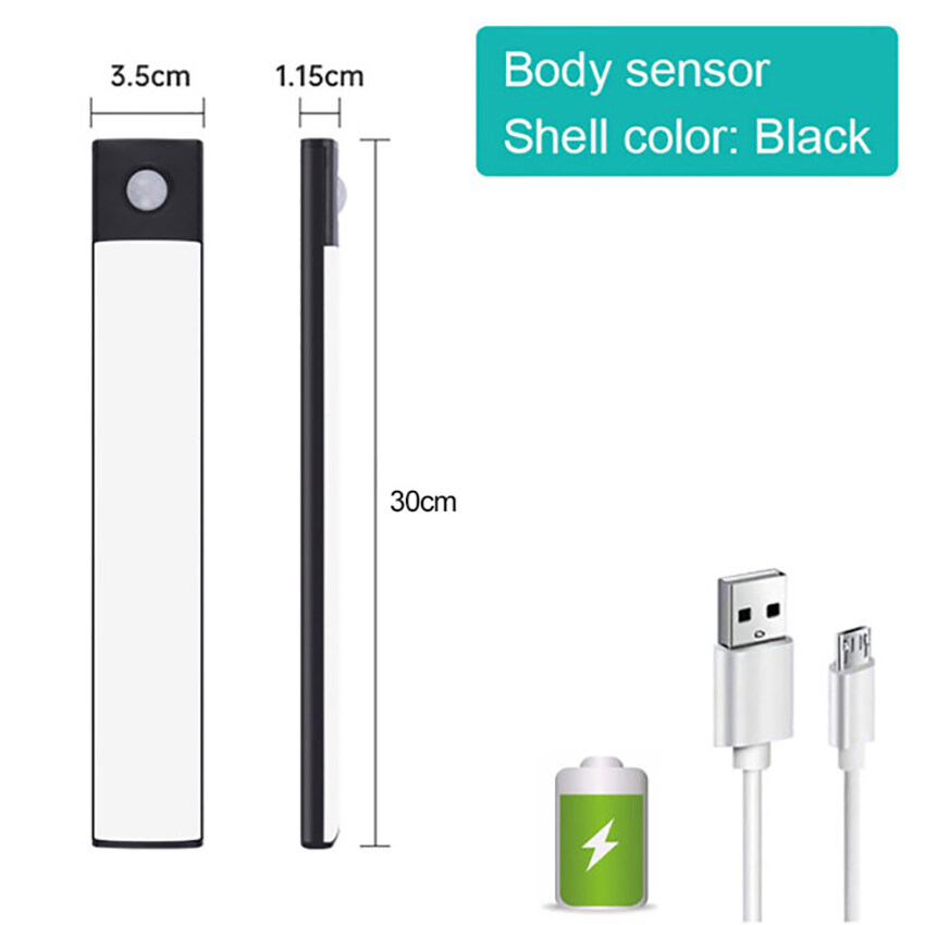 Vimite LED Motion Sensor Night Light 3 Color Lamp Wireless USB Charging Cabinet Lights For Bedroom Wardrobe Living Room