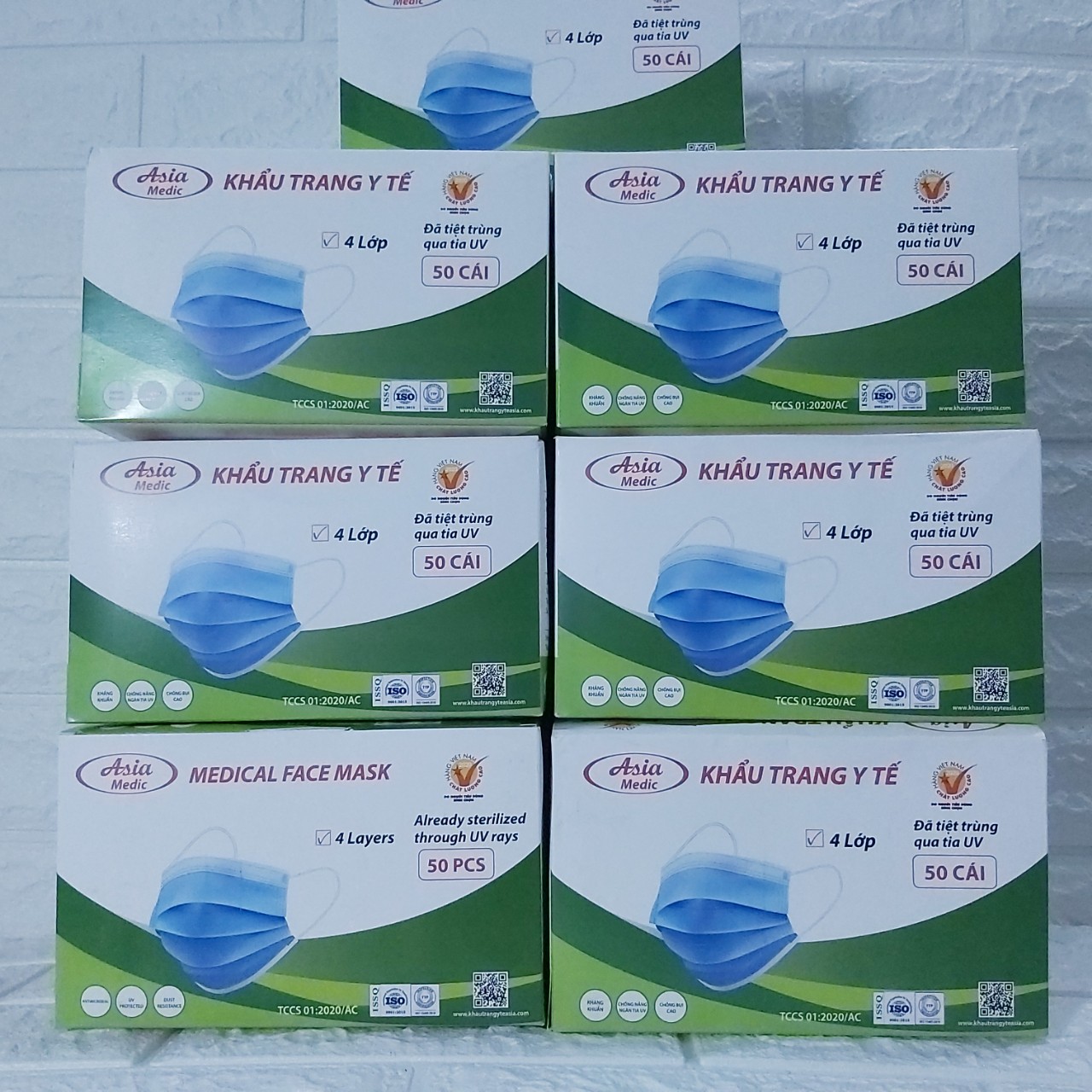 KHẨU TRANG Y TẾ 4 LỚP ASIA KHÁNG KHUẨN 50 CÁI HỘP