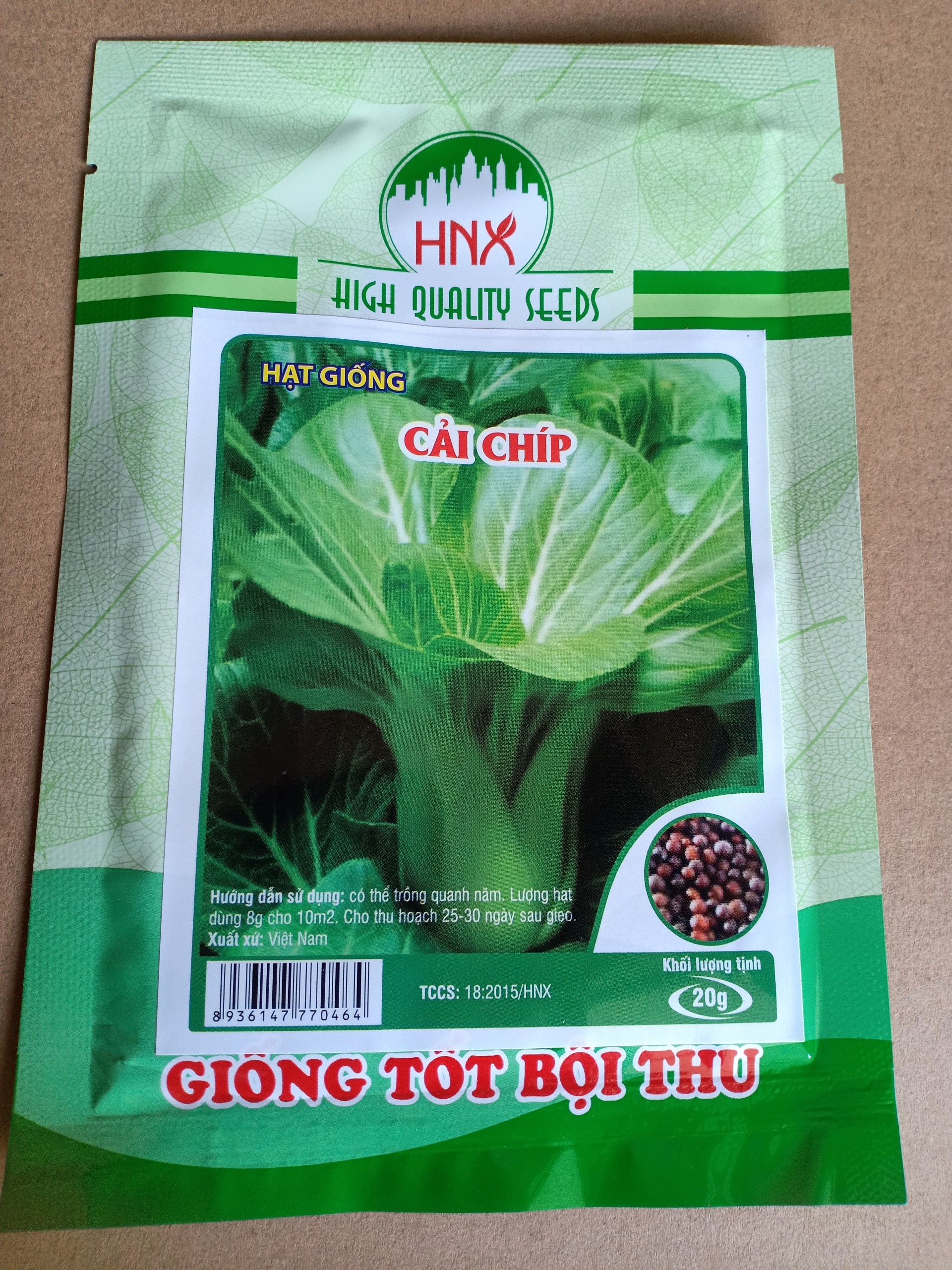 Hạt giống CẢI CHÍP (Cải thìa) gói 20g