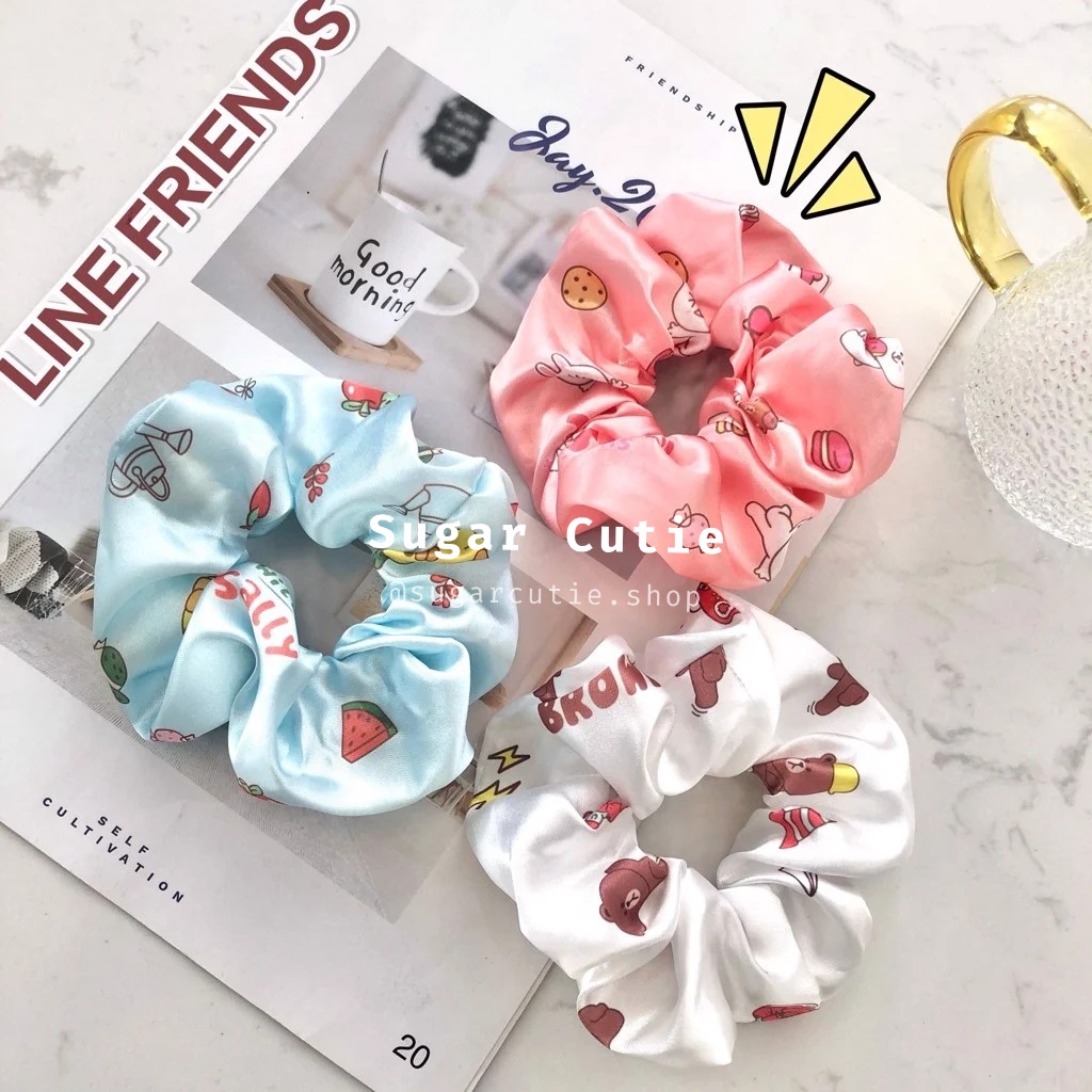 Scrunchies gấu thỏ vịt cột tóc dễ thương