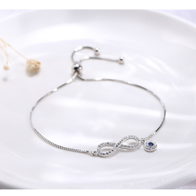 Lắc tay | lắc tay bạc nữ s925 thiết kế hình vô cực đính đá l2553 - bảo ngọc jewelry