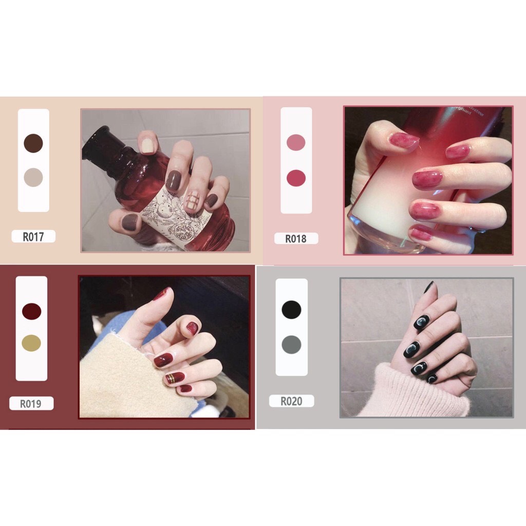 Combo 50 set 24 móng tay giả kèm keo dán (mẫu ngẫu nhiên)