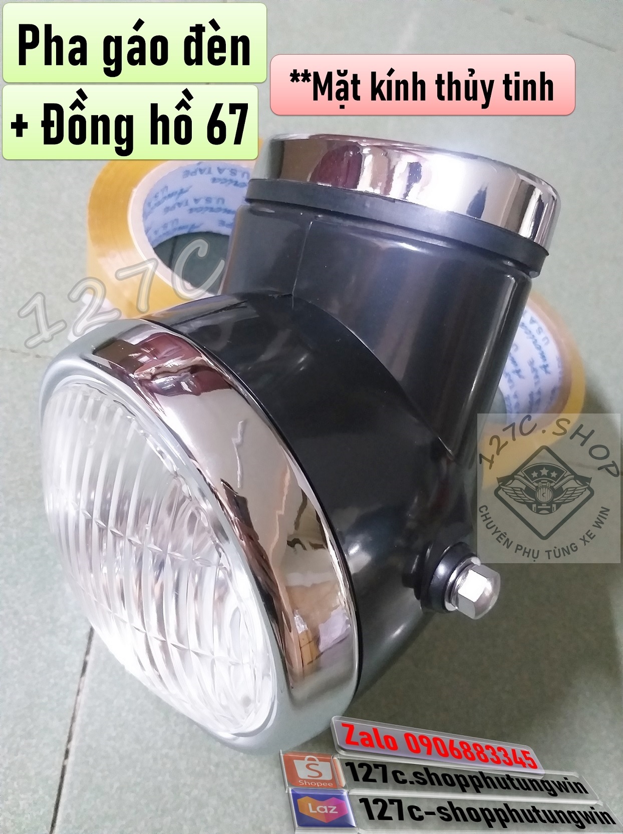 [HCM] Đầu đèn 67 / Pha gáo đèn 67 / Đồng hồ 67 (Đen hoặc Đỏ)